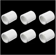 HJGarden 6PCS 20mm/3/4inch White PVC Female Coupling Adapter Pipe Fittings Female x Female Pipe Thread Pipe Coupler Connector