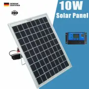 12V 10W Solar Panel Kit Mono Caravan Folding Camping Charging Controller Kits AU