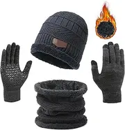 [MLqkpwy] Beanie Hat Scarf Gloves Set | Soft Neck Warmer for Winter,Hat Scarf Glove Set, Winter Accessories for Men, Women