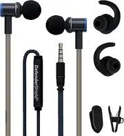 DefenderShield Air Tube Stereo Earbuds - Universal Acoustic Wired Headphones with Mic & Volume Control