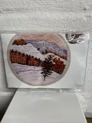 MagicFly Embroidery Beginner Kit MOUNTAINS Preprinted Canvas NIP