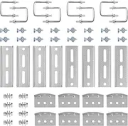MECCKLE Boat Trailer Bunk Brackets, 8" 8 PCS Galvanized Swivel Top Bunk Bracket Kit with Hardware, Suitable for 1.5" x 3", 2" x 3", 3" x 3" Boat Trailer Crossmember