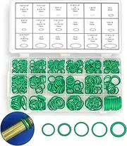 270PCS O Ring Assortment Kit, Rubber Seal Gasket Washer Set, Car Air Conditioning AC Sealing ORings for A/C Professional Plumbing Automotive Compressor, Multi Sizes with Box (Green)