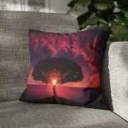 CUSHION COVER PILLOW CASE|CUTE TREE IN SUNSET #2