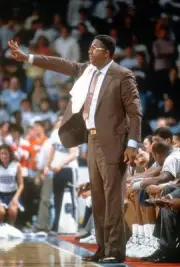Head coach John Thompson Georgetown looks on in an NCA- Basketball 1988 Photo 10