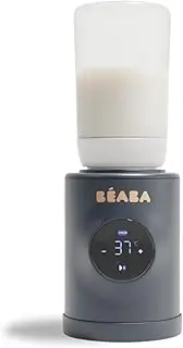 BÉABA, Milk Nomad, Ultra Fast, Battery-Operated Mobile Bottle Warmer, Heats in -3 Minutes, Adjustable Temperature, Patented Anti-Rummel Mixer, USB-C, Compact & Compatible with Baby Bottles
