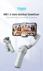 M01 3-Axis Foldable Gimbal Stabilizer with Fill Light for iPhone & Android