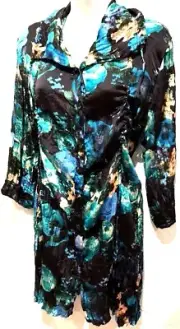 plus sz S /16 VIRTU By TS TAKING SHAPE Botanic Tunic Top Satin Feel NWT!