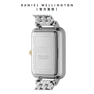 Daniel Wellington 手錶 Quadro Lumine 20X26 星辰珠寶式雙色錶鏈-白錶盤(DW00100625)