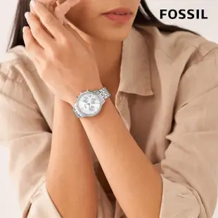 【FOSSIL 官方旗艦館】Neutra 輕奢雅致計時女錶 銀色不鏽鋼鍊帶 指針手錶 36MM ES5217(母親節)