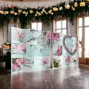 180cm 4 Panels Wedding Canvas Room Divider Screen Foldable Double Sides Divider