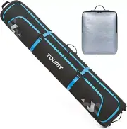 Rolling Ski Bag and Ski Boot Bag Combo - Fully Padded Ski Bag with Wheels