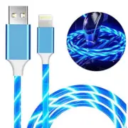1M USB A to Lightening 8pin IOS Flowing Light Luminous LED Cable Fast Charging.