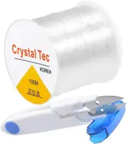 QBJAYTY Bracelet String Elastic, 0.8Mm Clear Elastic String for Bracelets, Clay