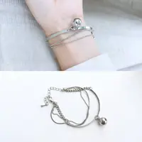 在飛比找蝦皮購物優惠-韓國銀飾手鏈 極簡風 可愛圓珠多層手鐲手鏈女 飾品 多層次
