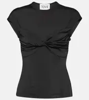 [Tove] Tove Paola twist-detail jersey top AU 10 black