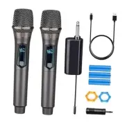 Wireless Microphone,Rechargeable Wireless Dual UHF Microphone,Dual Handheld