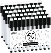 50 Pcs Magnetic Dry Wipe White Board Markers Pens, Dry Erase Marker with Eraser