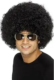 Smiffy's Men's 70's Funky Black Afro Wig, Black, One Size, 120g, 42017