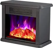 Electrical Fireplaace Heating Stove 750 1500W Portable Electric Stove Heater Freestanding Advanced Heating System Instant Warm Realistic 3D Flame and Quiet Fan Outdoor Patio Heating (Color : Black),