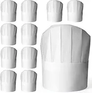 [ESHATO] Kids Chef Hats, Non-Woven Fabric Adjustable Home Kitchen Toque Cap Set for Cooking, Baking, Party Favors White