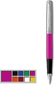 Parker Jotter Originals Fountain Pen, Classic Magenta Finish, Medium Nib, Blue & Black Ink