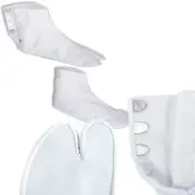 Japanese Kimono 10" White Split Toe Tabi Socks with Hooks Kohaze Geta Sandals