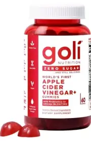 Goli Nutrition Zero Sugar Apple Cider Vinegar + Gummies SUGAR FREE 60 NO SUGAR