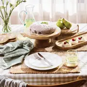 J Elliot Ginny rectangle cotton tablecloth grey beige 150x270cm