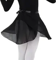 [Lopsity] Women Ballet wrap Skirt Short Dance Skirts with Tie Waist Ballet Skirt Chiffon Wrap Dance Skirt for Women Girls Adult