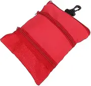 Vaveren Golf Valuables Holder Multipurpose Lightweight 3 Zippered Pockets Portable Zipper Golf Ball Bag for Cards Accessories