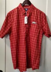 NWT Cutter & Buck Razorback Casual Short Sleeve Dress Shirt Button Up