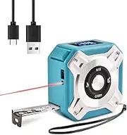 Sonicefit 3-in-1 Infrared Laser Tape Measure, 130ft/40m Laser Distance Laser Measurement Tool Scales with Large LCD Display, Rechargeable Cross Line Laser with 16ft/5m Measuring Tape and Metal Hook