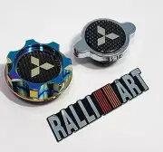NEO CHROME OIL CAP + RADIATOR CARBON FIBER FOR MITSUBISHI ECLIPSE LANCER EVO 7 (for: Mitsubishi)