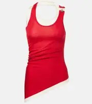[Jean Paul Gaultier] Jean Paul Gaultier Layered cotton jersey tank top AU 10 red
