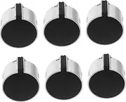 BUTIFULSIC 6Pcs Stainless Steel Gas Stove Knobs Modern Design Replacement Control Switches for Gas Cooker Easy Installation Fit for Kitchen Cooktops
