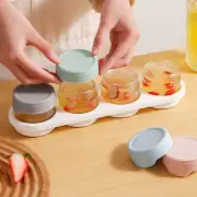 4Pcs Portable Yogurt Containers with Base Oat Glass Cup New Food Packing Boxs