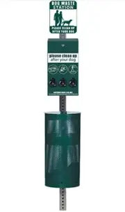 ZERO WASTE SENTRY Station-Rust Proof Aluminum Dog Waste Station-Roll Bags-NEW