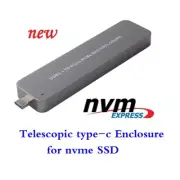M key NGFF M.2 PCIE NVMe SSD to Type-C Adapter Retractable HDD Enclosure 10Gbps