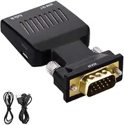 VGA to HDMI, 1080P VGA Male to HDMI Female Adapter Converter with Audio Cable for Computer, Desktop, Laptop, PC, PS3/4, Monitor, Projector, HDTV