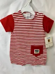 Vintage Carter’s 90s Red & White Stripes One Piece 100% Cotton 12 Months NOS