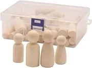 Gogogmee DIY Craft Kit 50pcs Wooden Puppets Unfinished Dolls for Boys Girls Creative