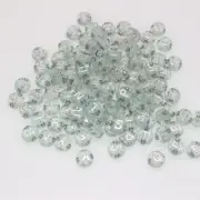 250 Clear with Silver Assorted Acrylic Alphabet Letter Coin Beads 4X7mm Kid