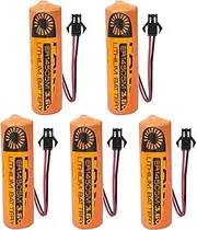 HOUYIBO 5PCS ER14505M 3.6V 2200mAh Lithium Battery Backup Power Supply PLC Industrial Batteries Non-Rechargeable Cell with SM Black Plug