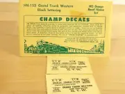 Champ Decals HO HN-133 Grand Trunk Western Black Lettering