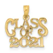 14k Yellow Gold CLASS OF 2021 Graduation Charm