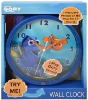 Finding Dory 8" Musical Wall Clock Plays Dory Phases on the Hour for 12 Hours