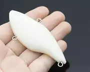 10PCS Unpainted Lure Blanks with 6mm Fishing eye 16.11g 7.5cm VIB Crankbait Simulation Blank Body Clear Hard Baits Trout Salmon Swimming Sea Bait Topwater Freshwater Plastic Minnow Lure 8068 White 6mm