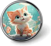 [FZMVSQH] Cute Cats Printed Round Button Pin Badges Metal Pinback Buttons 1 Inch Pins for Hat Shirt Clothing Bags Decoration, Circular, Aluminum