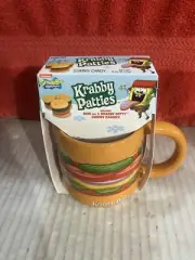 SpongeBob SquarePants KRABBY PATTY 14oz 3D Ceramic Mug and Gummy Candy Set DWK